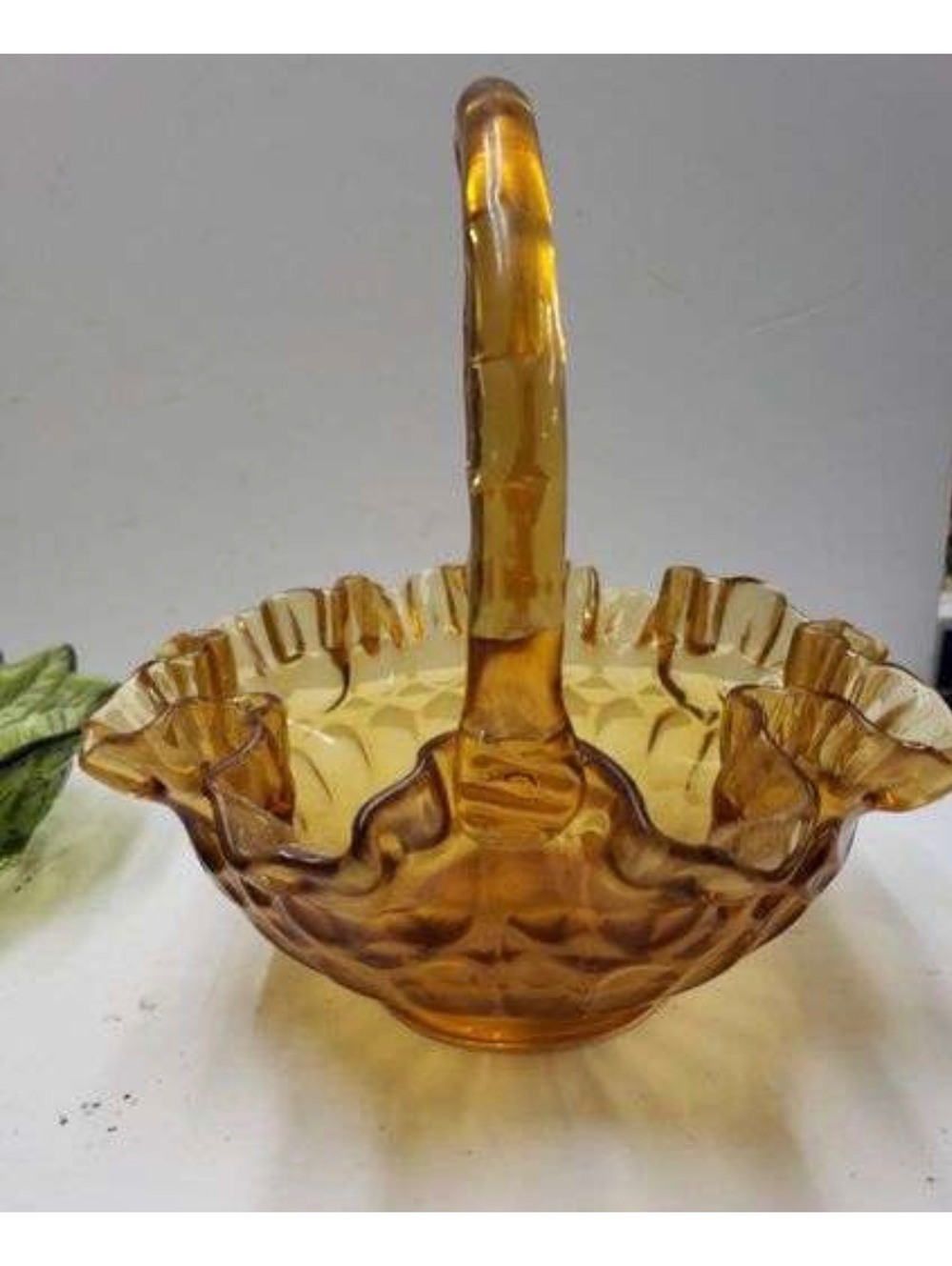 Amber glass basket